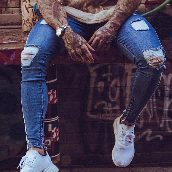 New w/ Tags Mens Jeans Skinny Unique Comfortable Denim w/ Multiple Sizes - Picture 3 of 6